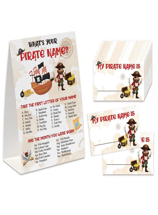 Xenseou Pirate Birthday Party Game, What’s Your Pirate Name Game(One Sign+30 Name Tag Stickers), Pirate Party Game,Fun Games For School Office Home Party-MZC01 - Image 2