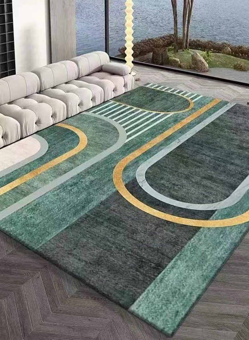 Sharpdo Luxury Thickened Comfortable Carpet Modern Short Plush Area Rug For Living Room Bedroom Anti-slip Indoor Decor Floor Rugs Rectangle Green   Flannel 160*230CM - Image 1