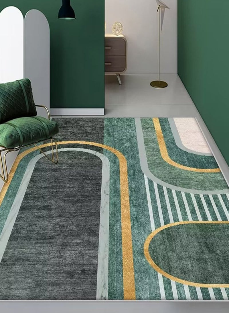 Sharpdo Luxury Thickened Comfortable Carpet Modern Short Plush Area Rug For Living Room Bedroom Anti-slip Indoor Decor Floor Rugs Rectangle Green   Flannel 160*230CM - Image 2
