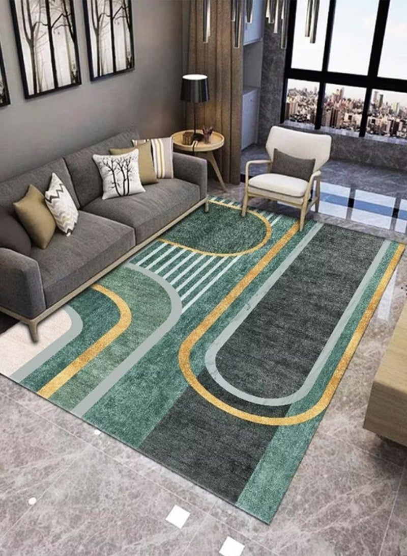 Sharpdo Luxury Thickened Comfortable Carpet Modern Short Plush Area Rug For Living Room Bedroom Anti-slip Indoor Decor Floor Rugs Rectangle Green   Flannel 160*230CM - Image 3
