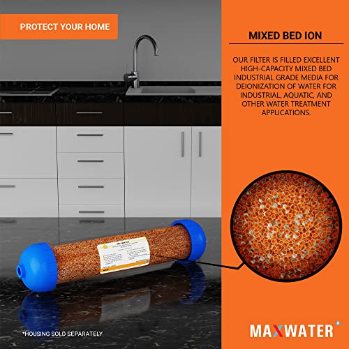 Max Water Mixed Bed Ion Exchange RODI Aquarium Filter Resin Replacement Cartridge, Compatible with 10" Reverse Osmosis Water Filtration System - Image 5