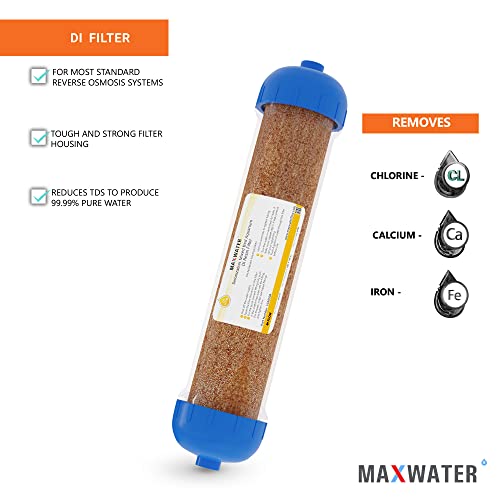 Max Water Mixed Bed Ion Exchange RODI Aquarium Filter Resin Replacement Cartridge, Compatible with 10" Reverse Osmosis Water Filtration System - Image 3