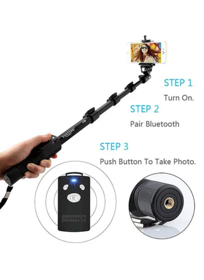 Yunteng Selfie Stick Extendable Handheld Monopod Phone Holder With Bluetooth Shutter for Camera iPhone Android GoPro  - Image 4