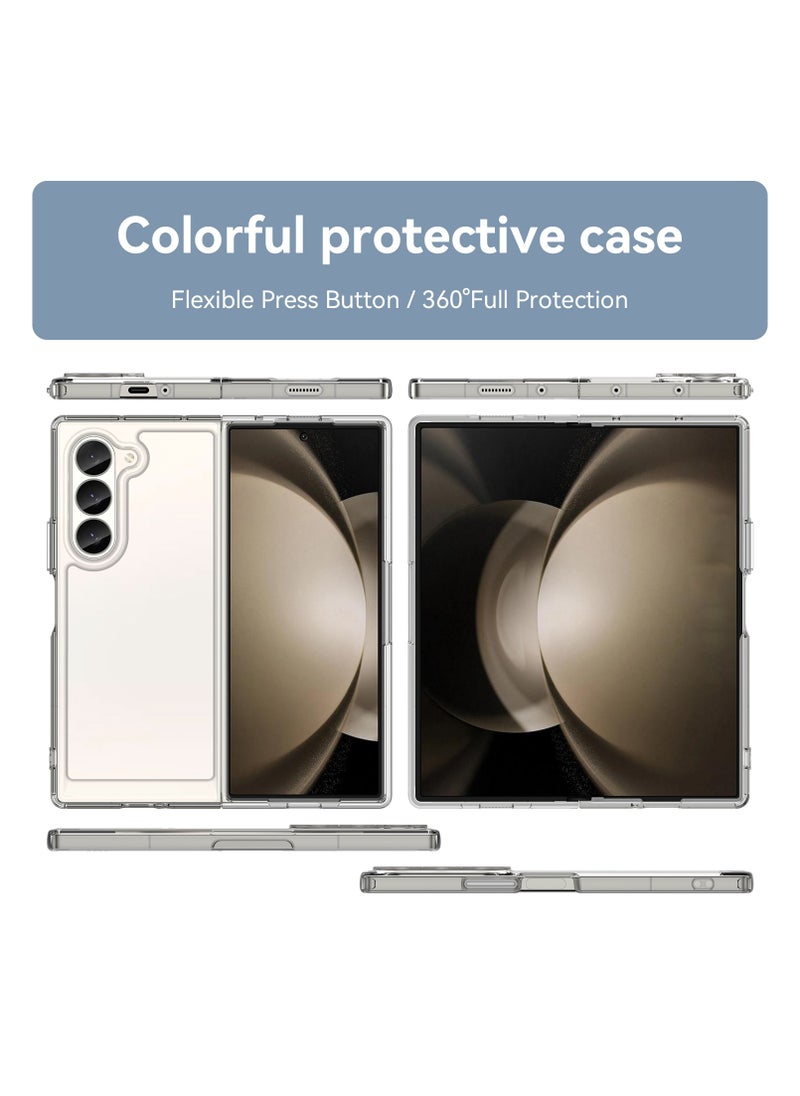 Youque - Samsung Galaxy Z Fold 6 Case, Clear Shockproof Phone Cover, Slim Thin Protective Cases - Transparent - Image 1