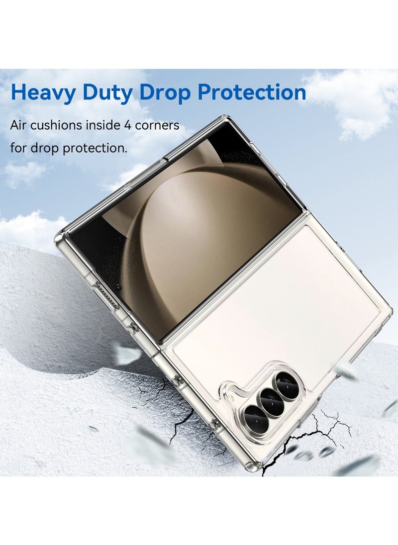 Youque - Samsung Galaxy Z Fold 6 Case, Clear Shockproof Phone Cover, Slim Thin Protective Cases - Transparent - Image 1