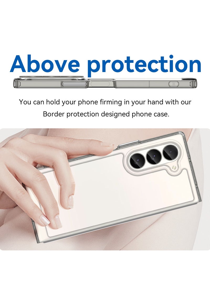 Youque - Samsung Galaxy Z Fold 6 Case, Clear Shockproof Phone Cover, Slim Thin Protective Cases - Transparent - Image 1