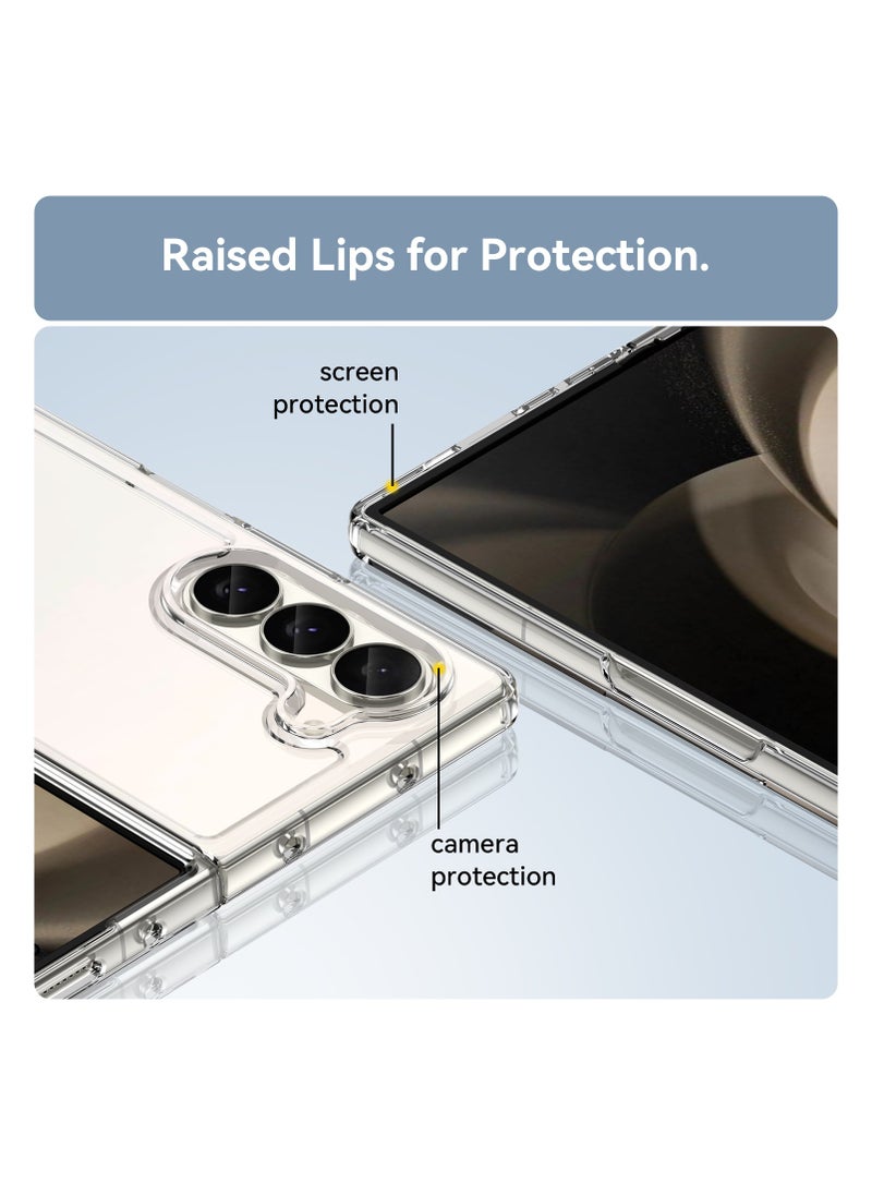 Youque - Samsung Galaxy Z Fold 6 Case, Clear Shockproof Phone Cover, Slim Thin Protective Cases - Transparent - Image 1