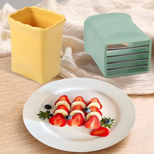 CEHNCEH 1PCS Fruit Slicer Cup Strawberry Slicer, Cup Slicer Strawberries Cutter Cup, Speed Cutter for Banana Grape Egg Kitchen Portable Slicing Tool - Image 4