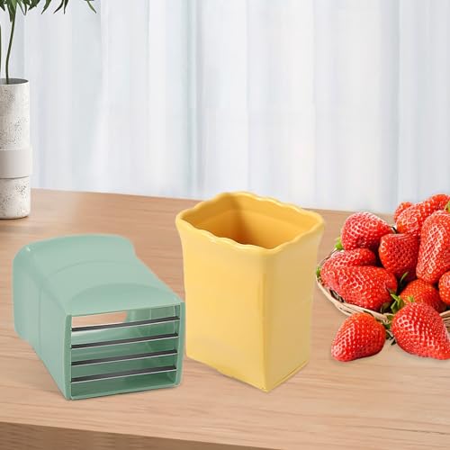 CEHNCEH 1PCS Fruit Slicer Cup Strawberry Slicer, Cup Slicer Strawberries Cutter Cup, Speed Cutter for Banana Grape Egg Kitchen Portable Slicing Tool - Image 3
