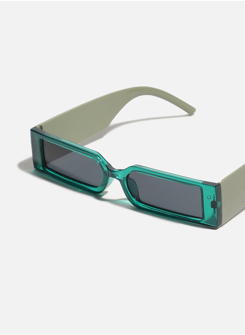 Green Rectangular Sunglass