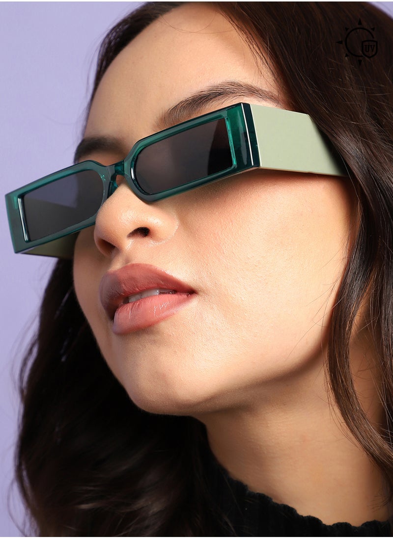 Haute Sauce Green Rectangular Sunglass  - Image 2