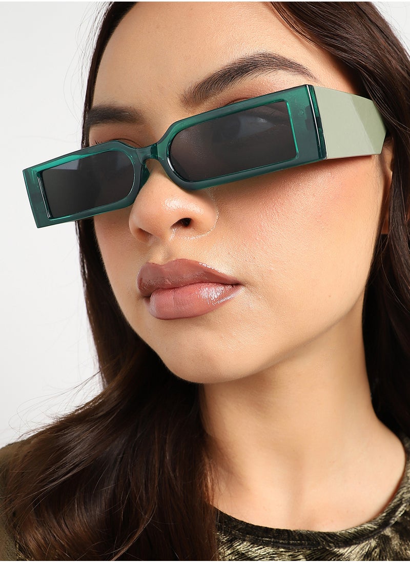 Haute Sauce Green Rectangular Sunglass  - Image 3