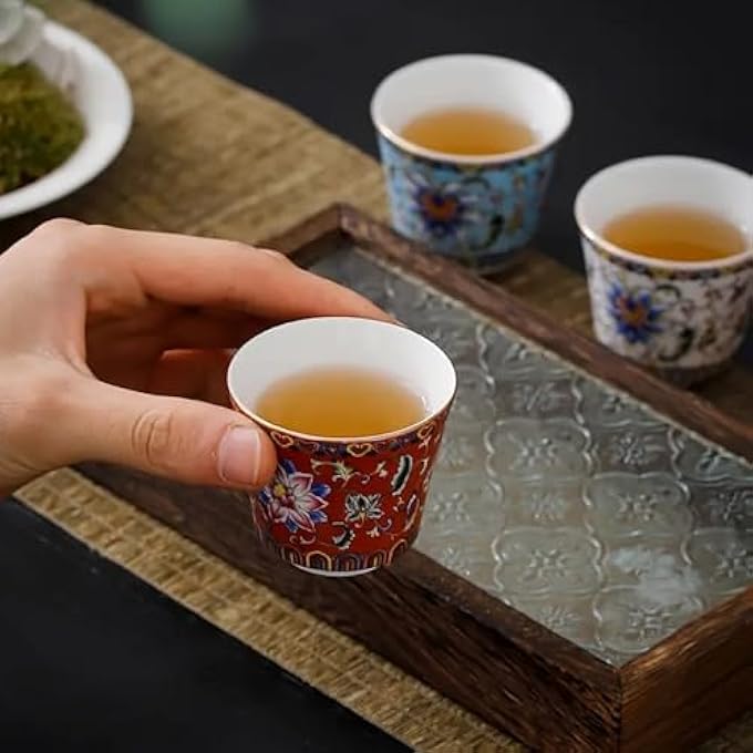 rayihni Ceramic Enamel Tea Cup With Gift Box Classical Style Chinese Tea Cup Personalized Tea Bowl For Exquisite Holiday Gift - Image 4