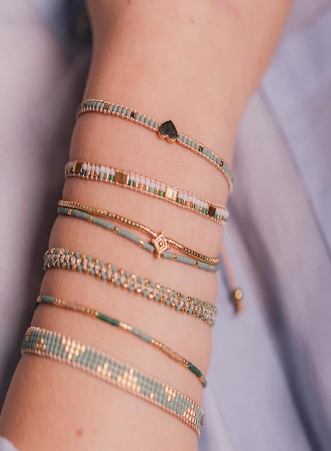 KELITCH Natural stone Crystal Bracelets Seed Beaded Bracelets Woven Friendship Bracelets for Women - Image 5