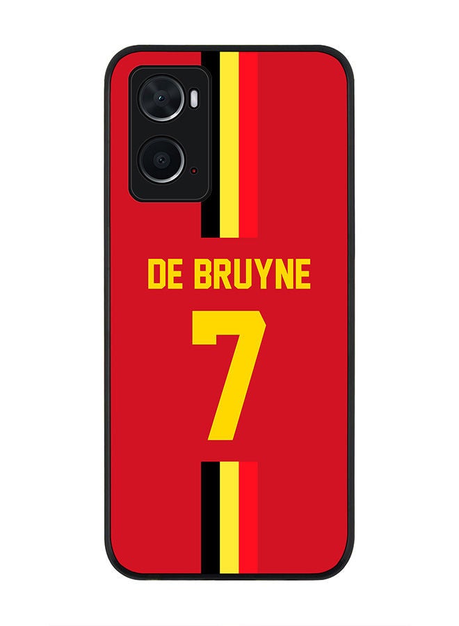 Stylizedd Rugged Black edge case for Oppo A96 4G/A36/A76 Slim fit Soft Case Flexible Rubber Edges Anti Drop TPU Gel Thin Cover - Football Team - Belgium Player Name - De Bruyne - Image 1