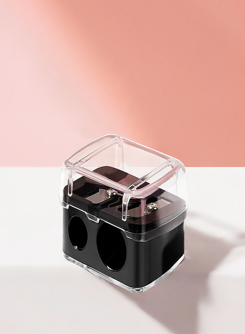 Makeup Sharpener, Two Sizes of Eyebrow Pencil Sharpener, Eyebrow, and Eyeliner Pencils, Eyeliner Pencil Sharpener, Easy to Clean and Portable Travel Cosmetics, Black - Image 3