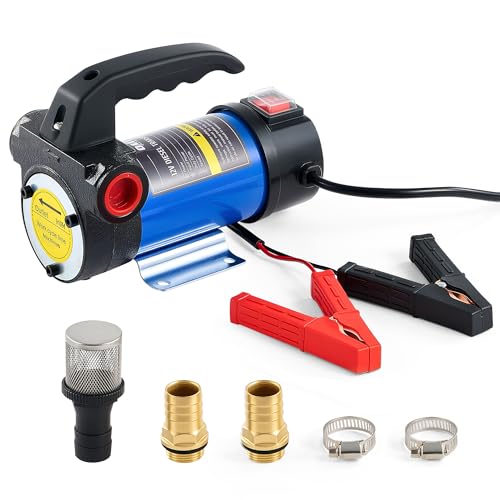 Orion Motor Tech Diesel Transfer Pump, 12V Fuel Transfer Pump, 12 gpm Portable Electric Fuel Pump for Oil Change, Automotive Marine Self Priming Oil Extractor Pump Suction Pump for Cars Boats Mowers - Image 1