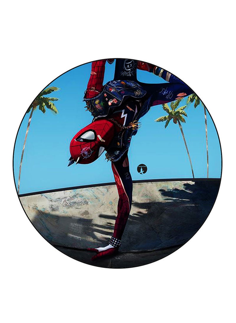 Spiderman Printed Mouse Pad  Round  Multicolour