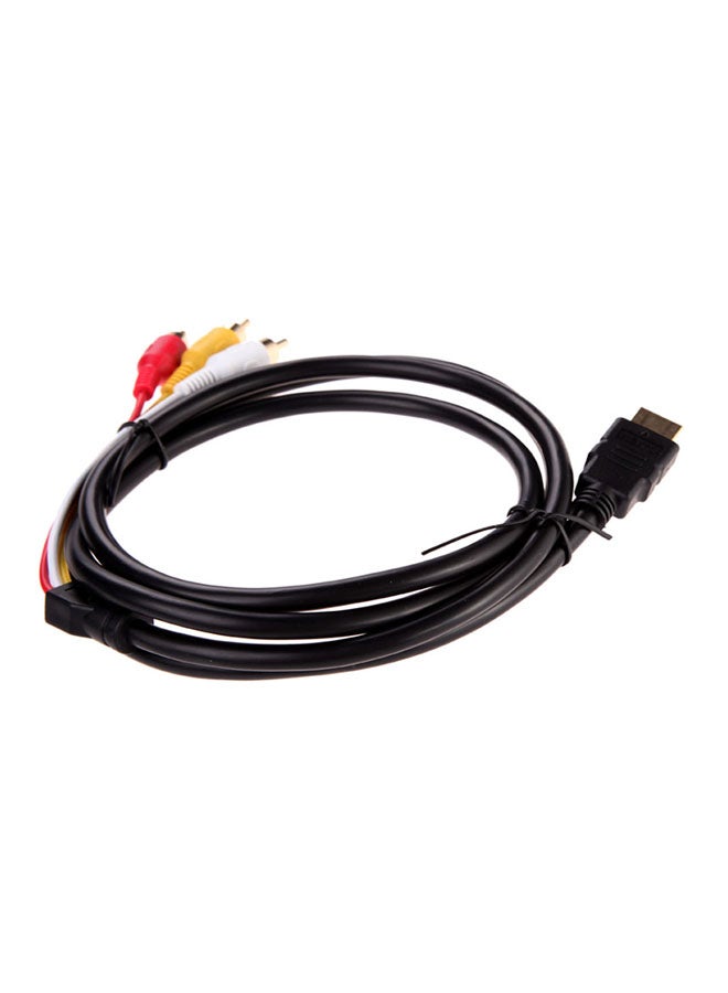 HDMI To 3-RCA Video Audio AV Component Converter Adapter Cable Black - Image 2