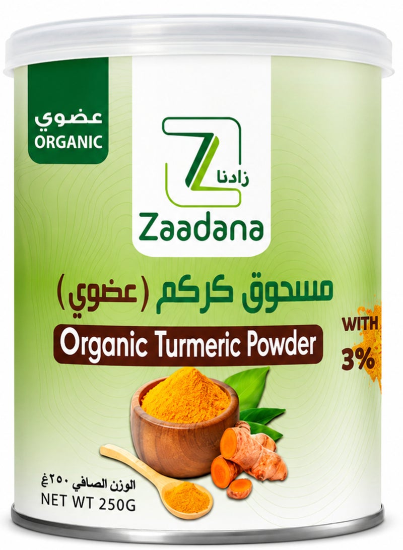زادنا مسحوق الكركم العضوي مع الكركمين 250 جرام - Image 1