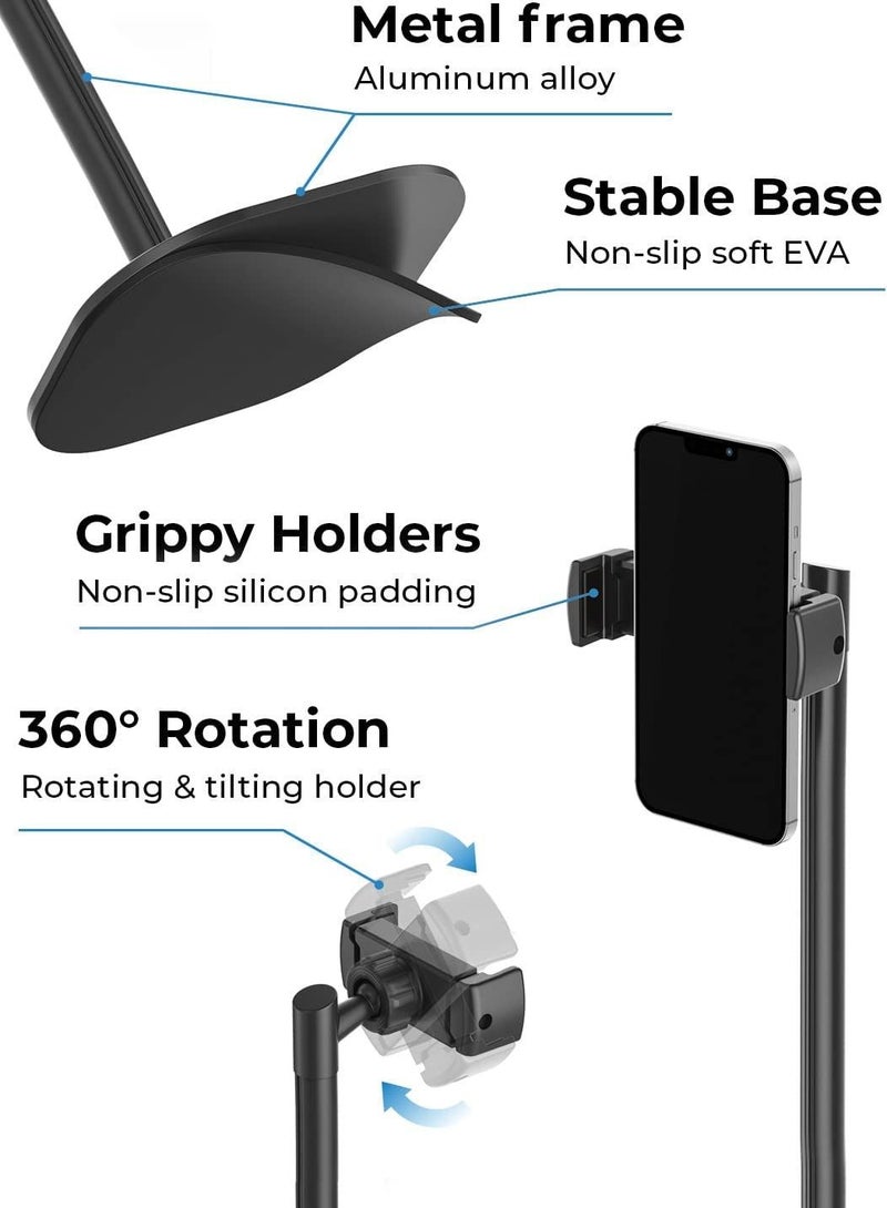 erorex Chat Stand Height Adjustable Cell Phone Stand for Desk Cell Phone Holder Stand for Office Home Desk Phone Stand for Recording iPhone Stand for Desk Accessories for Women iPhone Holder - Image 3