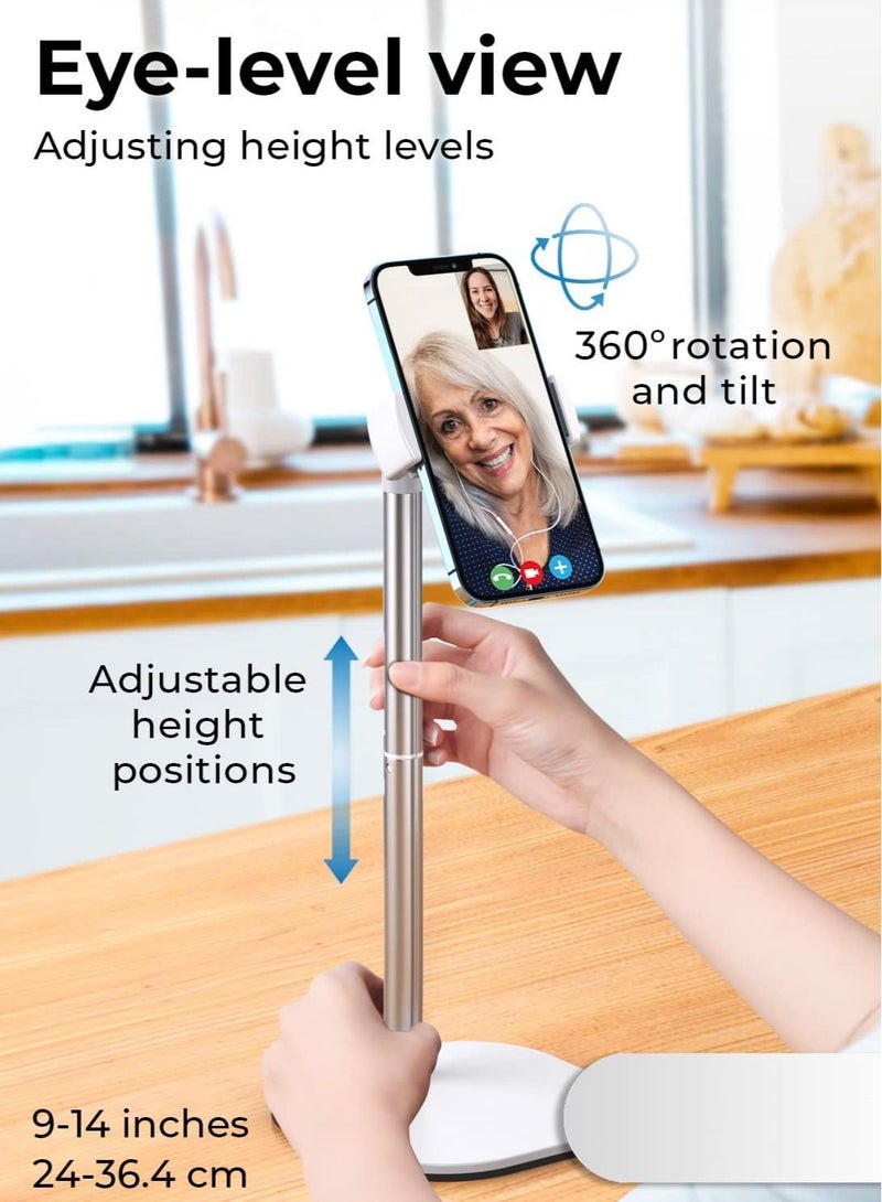 erorex Chat Stand Height Adjustable Cell Phone Stand for Desk Cell Phone Holder Stand for Office Home Desk Phone Stand for Recording iPhone Stand for Desk Accessories for Women iPhone Holder - Image 2