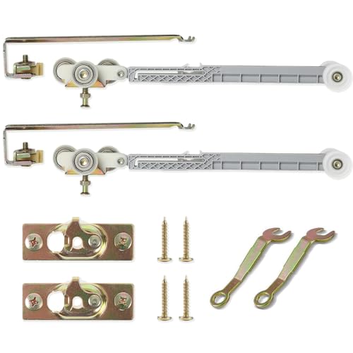 ReigaHood 2 Set Pocket Door Soft Close Top Hanger Assemblies Fit for Johnson P/N #1060 & #1062, Works with 100, 134F, 138F, 2610F Series Track, 1" Nylon Ball Bearing Tri-Wheel, Bi-Direction - Image 1