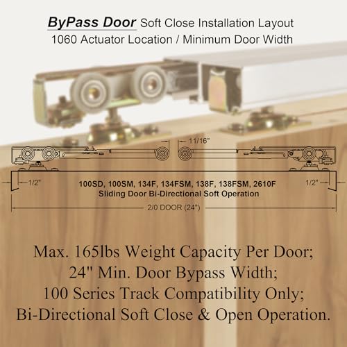ReigaHood 2 Set Pocket Door Soft Close Top Hanger Assemblies Fit for Johnson P/N #1060 & #1062, Works with 100, 134F, 138F, 2610F Series Track, 1" Nylon Ball Bearing Tri-Wheel, Bi-Direction - Image 5