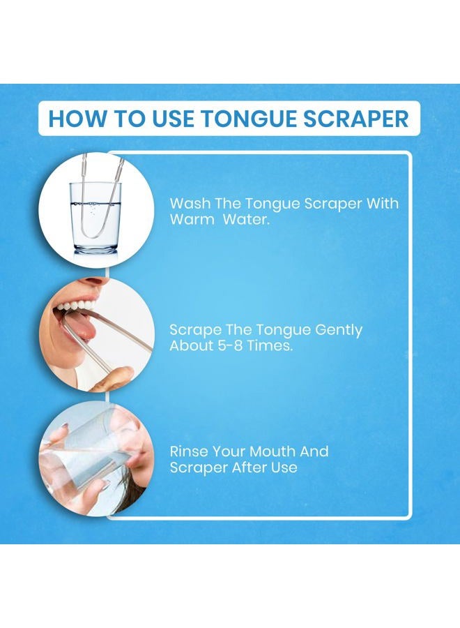 HOKIN Tongue Scraper for Adults by (2Pcs Oral Care Pack) Stainless Steel Tongue Cleaners Reduce Bad Breath 100% Metal Tough Scrapers Men and Women Hygiene Product - Image 4