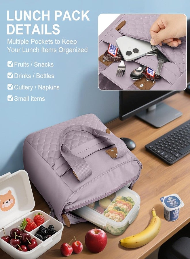 Capolo Insulated Lunch Box for Women & Men - Large Thermal Lunch Bag Women with Removable Shoulder Strap, Reusable Lunch Cooler Tote Bags Purse for Adults Work, Picnic, Hiking, Beach, Travel, MediumPurple - Image 4