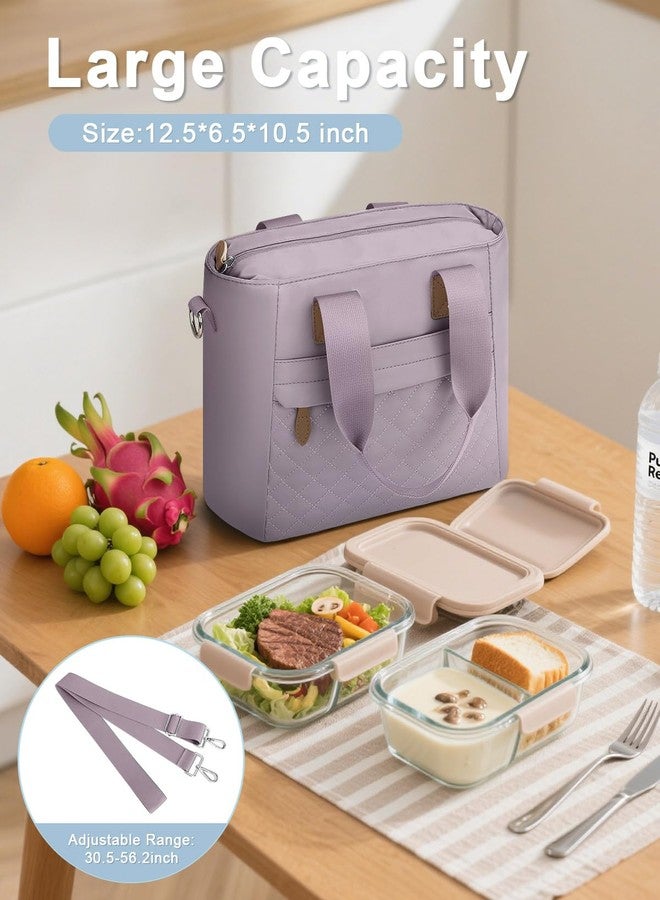 Capolo Insulated Lunch Box for Women & Men - Large Thermal Lunch Bag Women with Removable Shoulder Strap, Reusable Lunch Cooler Tote Bags Purse for Adults Work, Picnic, Hiking, Beach, Travel, MediumPurple - Image 5