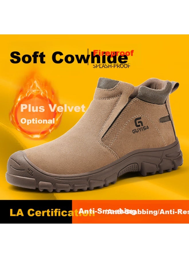 GUYISA Guyisa Men's Winter High-top Welding Safety Shoes With Steel Toe Cap, Puncture-resistant, Lightweight, And Safe Work Shoes 3025g 38  - Image 1