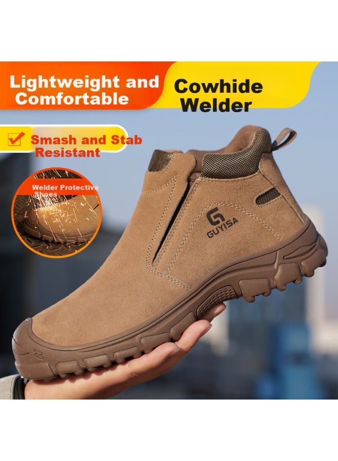 GUYISA Guyisa Men's Winter High-top Welding Safety Shoes With Steel Toe Cap, Puncture-resistant, Lightweight, And Safe Work Shoes 3025g 38  - Image 2