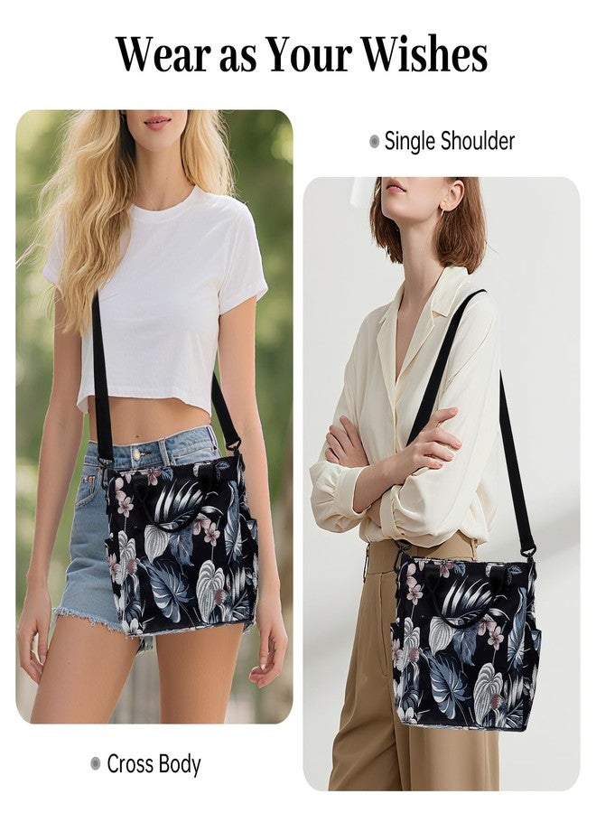 HAWEE Crossbody Shoulder Bag for Women - Water Resistant Casual Handbag Purse with Multiple Pockets, Adjustable Strap, Hawaii Flower - Image 2