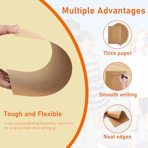 Guakicae 28 Sheets Brown Cardstock 8.5 x 11 Printer Paper, 92lb Heavyweight Thank You Card Stock for Greeting Cards, Wrapper, Invitations, DIY Cards Making, Certificates - Image 3