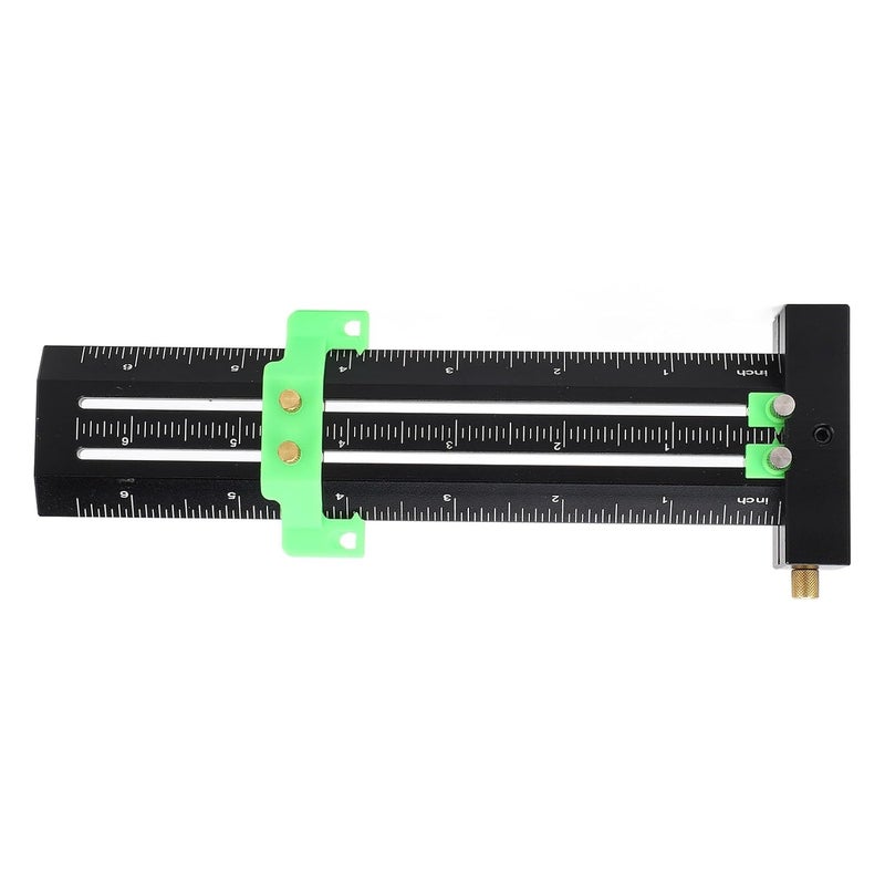 Green Marker Line Ruler with Transparent Scale and Limit Block for Engineers - Image 2