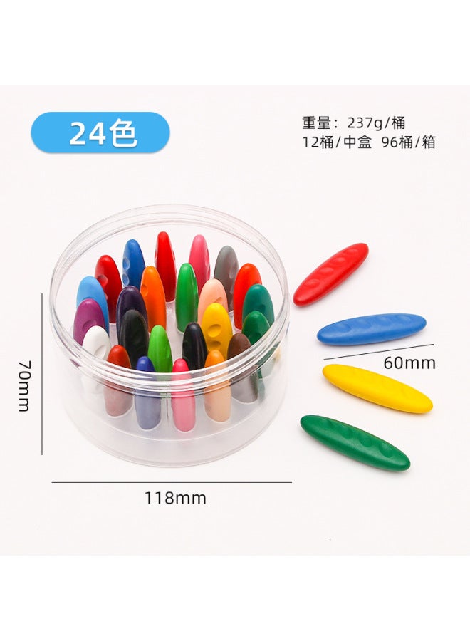 HELPS Children's Color Plastic Crayons Do Not Dirty Hands 12/24/36 Color Primary School Students Painting Graffiti Oil Painting Stick Boxed Crayons - Image 1