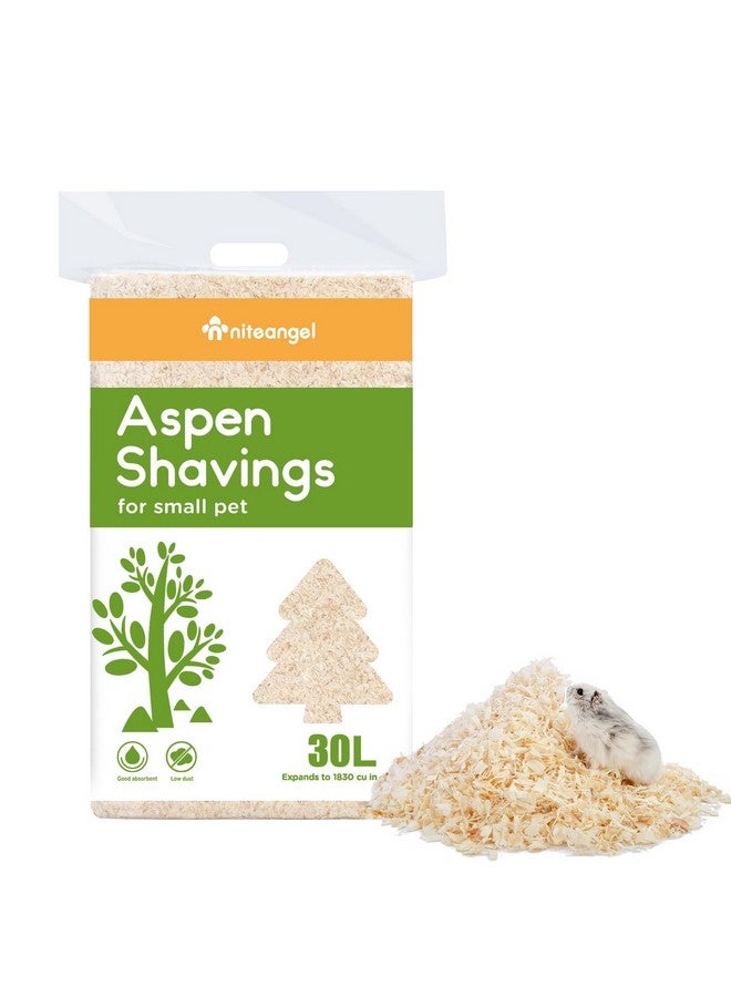 Niteangel Aspen Shaving Hamster Beddings for Syrian Dwarf Hamster Gerbil Mice Degu Rat Rabbit Bunny Guinea Pig Chinchilla Hedgehog or Other Small Pets (30L - 8mm) - Image 1