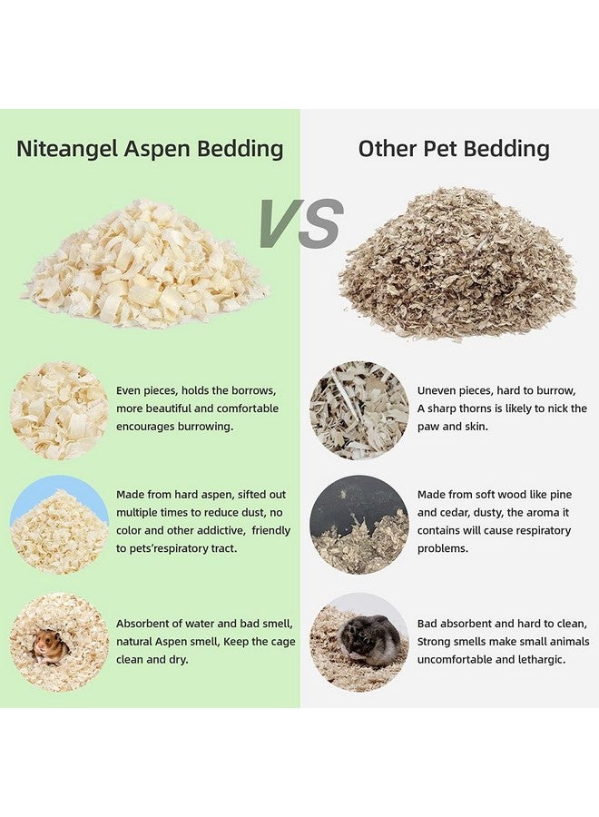 Niteangel Aspen Shaving Hamster Beddings for Syrian Dwarf Hamster Gerbil Mice Degu Rat Rabbit Bunny Guinea Pig Chinchilla Hedgehog or Other Small Pets (30L - 8mm) - Image 4