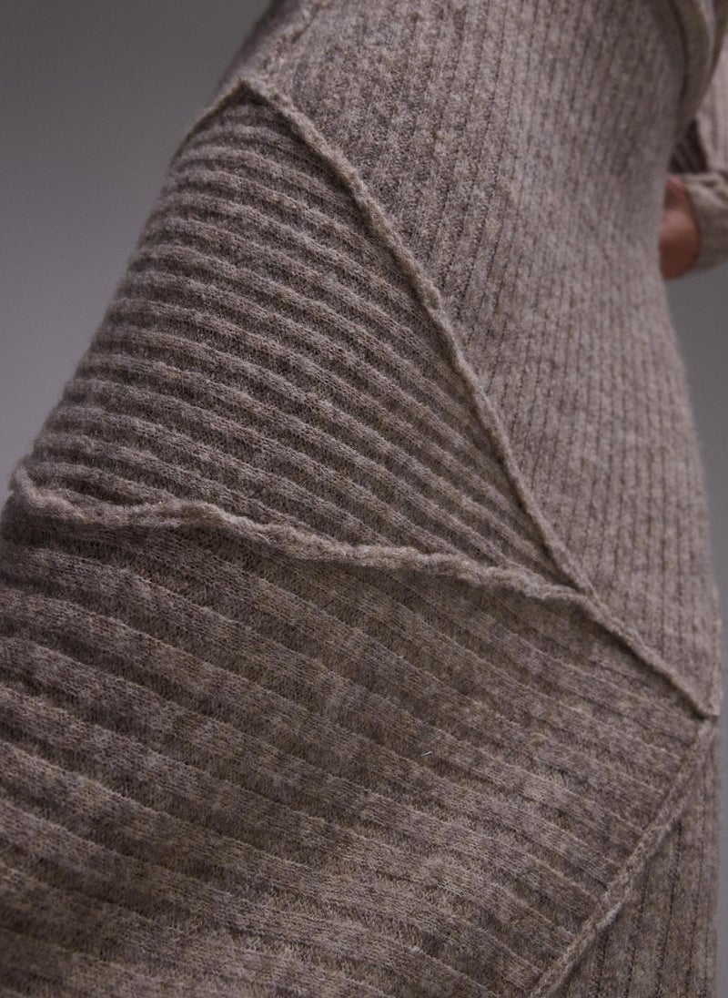 TOPSHOP Knitted Co-Ord Asymmetric Skirt - Image 4