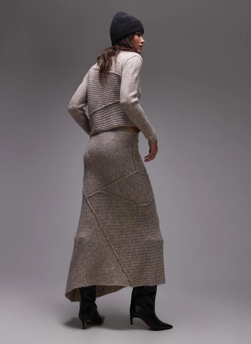 توب شوب Knitted Co-Ord Asymmetric Skirt