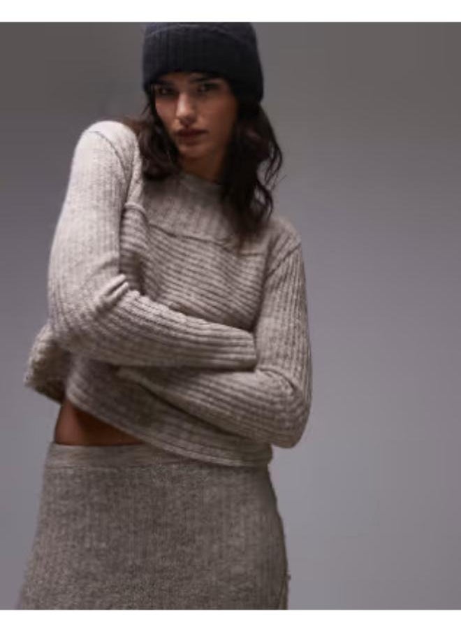 TOPSHOP Knitted Co-Ord Asymmetric Skirt - Image 5