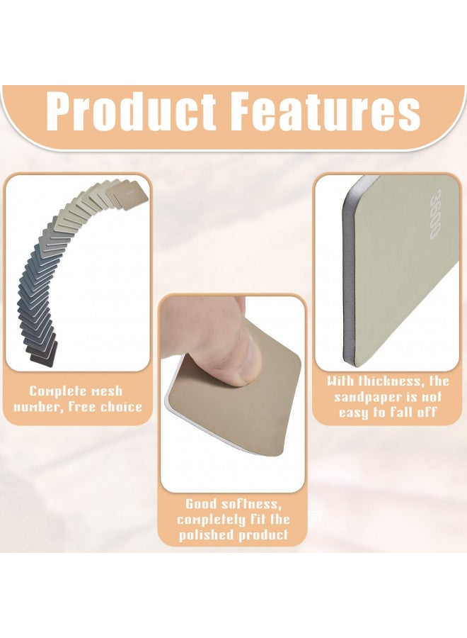 Honoson 15 Pieces 2 x 2 Inch Sanding Pads Padded Sanding Pads Polishing Soft Mess Pen Sanding Kit Double Sided Grits for Plastic Sanding Acrylic Materials  - Image 2