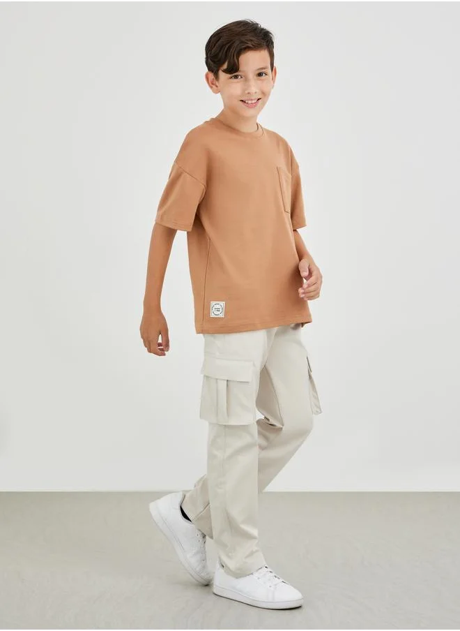 ستايلي Styli Mid Rise Wide Leg Cargo Pocket Pants