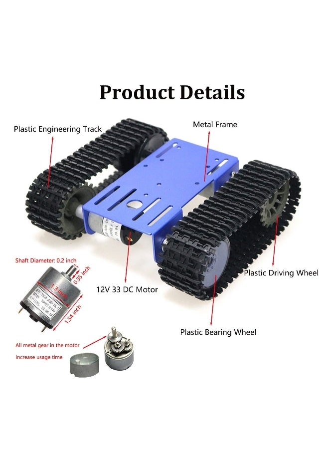 Geek DIY Tracked Robot Chassis Smart Tank Car Kit with 2Pcs Motor, Remote Control Caterpillar Moving Robotic Tank Platform with Plastic Tracks for Arduino/Raspberry Pie/Microbit/Python/Steam  - Image 2