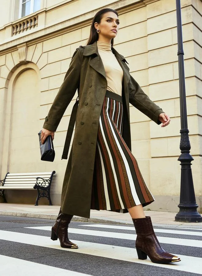Iconic Iconic Suede Trench Coat with Belt