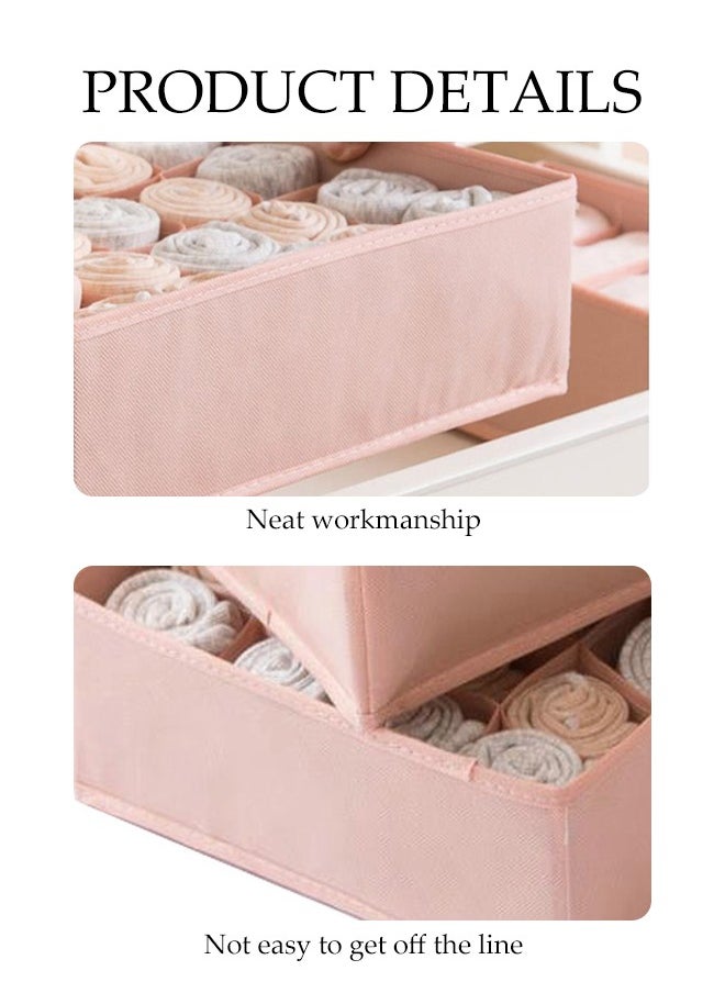 DUNISO 3 Pcs Underwear Drawer Organizer，Foldable Cabinet Organizer ,Stackable Storage Box，Space Saving,Sturdy and Durable,for Baby Clothes, Bra, Socks, Underwear, Ties (Pink)  - Image 5