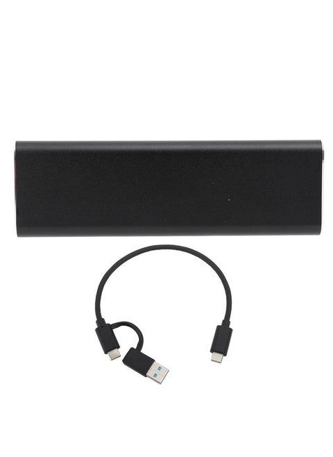M.2 PCIe NVMe SSD solid state drive enclosure USB3.1 Type-C 10Gbps high-speed transmission metal hard drive enclosure black hard drive enclosure with A/CC double-headed cable
