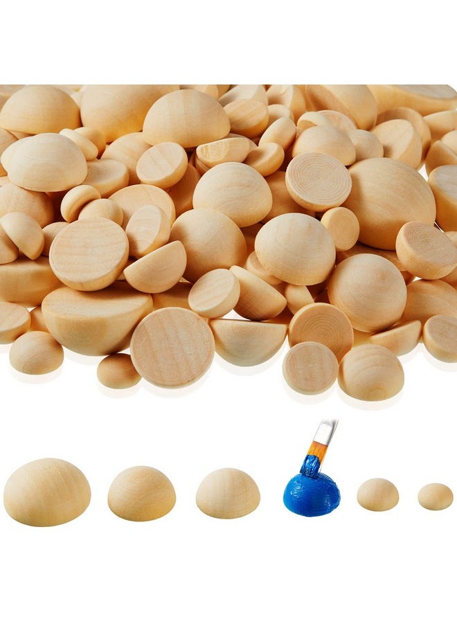 Qunclay 500 Pieces Half Unfinished Wooden Balls Natural Split Wood Ball Hemisphere Wood Craft Balls Small Half Round Wooden Balls For Paint Diy Craft Toy Home Decoration 10 12 15 18 20 25 Mm  - Image 2