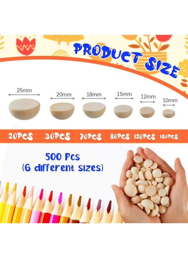 Qunclay 500 Pieces Half Unfinished Wooden Balls Natural Split Wood Ball Hemisphere Wood Craft Balls Small Half Round Wooden Balls For Paint Diy Craft Toy Home Decoration 10 12 15 18 20 25 Mm  - Image 3